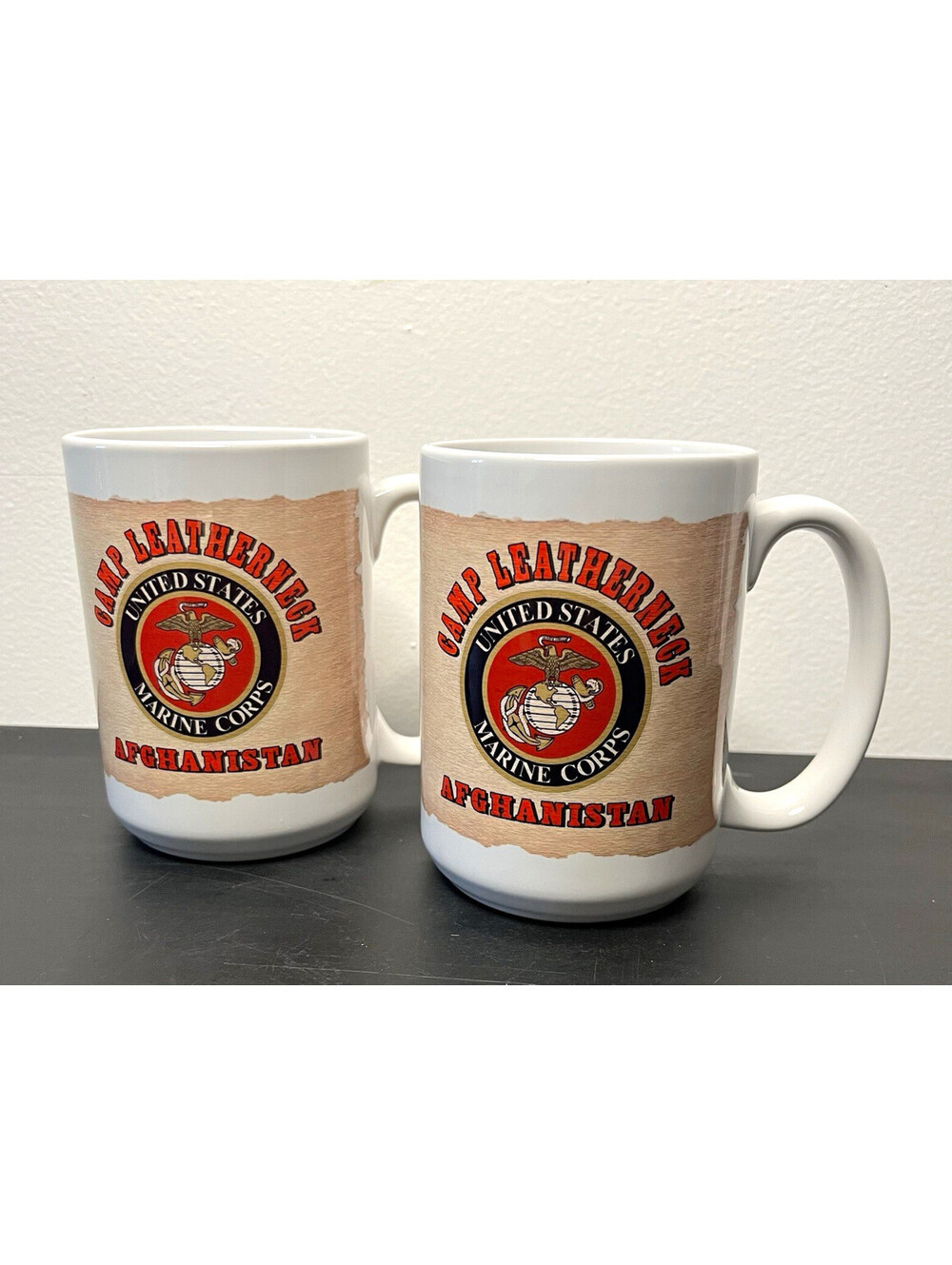 USMC Marine Corps Afghanistan Camp Leatherneck Militaria Ceramic Mugs Lot 2
